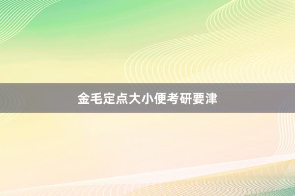 金毛定点大小便考研要津